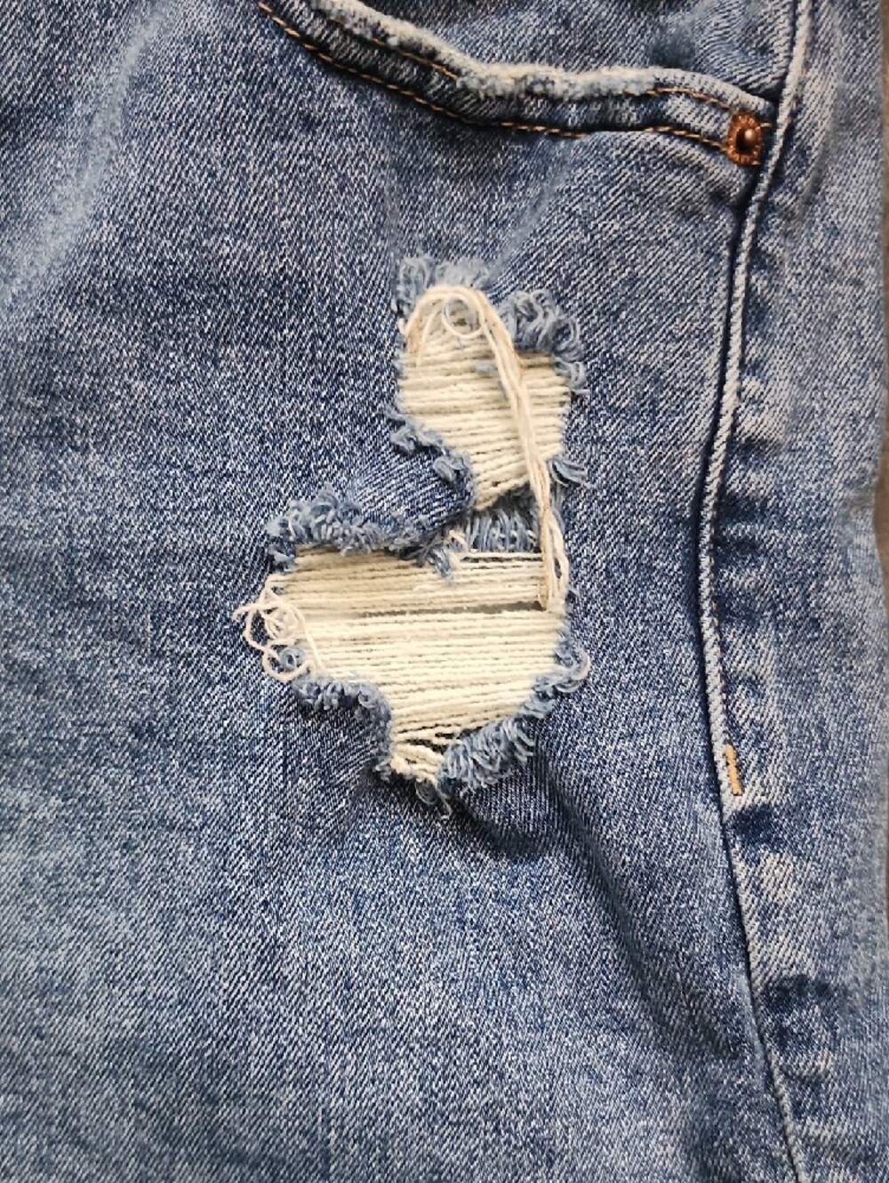 Old Navy Light Blue Distressed Rolled Cuff Denim Shorts - Picture 12 of 12